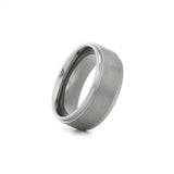 mens titanium ring polished edge brushed centre