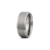 his and hers titanium wedding bands silver stepped edge