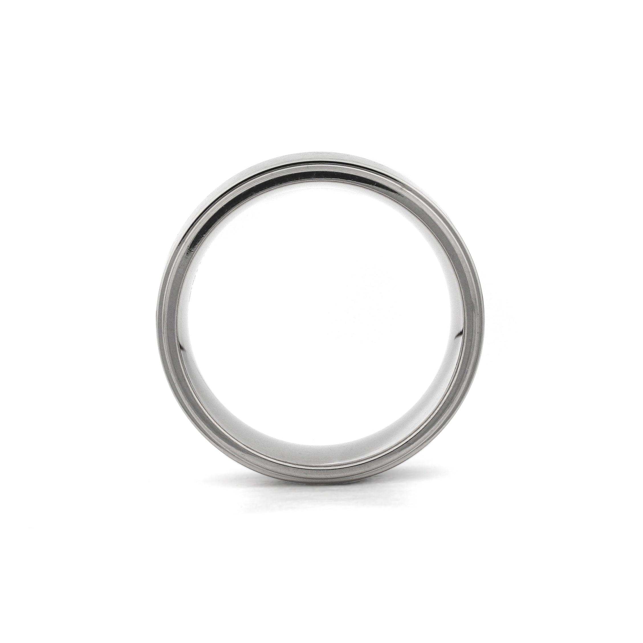 mens titanium ring polished edge brushed centre
