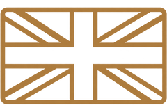 Outline Union Jack icon representing UK based business