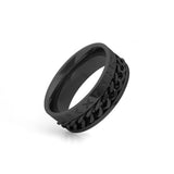 black fidget ring cuban chain rotating band