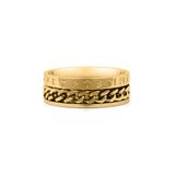 gold fidget ring cuban chain rotating band