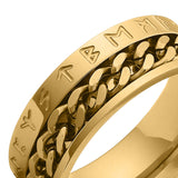 gold fidget ring cuban chain rotating band