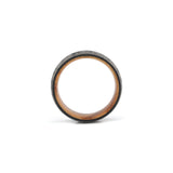 black tungsten mens wooden wedding band
