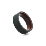 tungsten wood ring with rose wood sleeve
