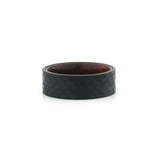 wood ring for men with hammered black finish