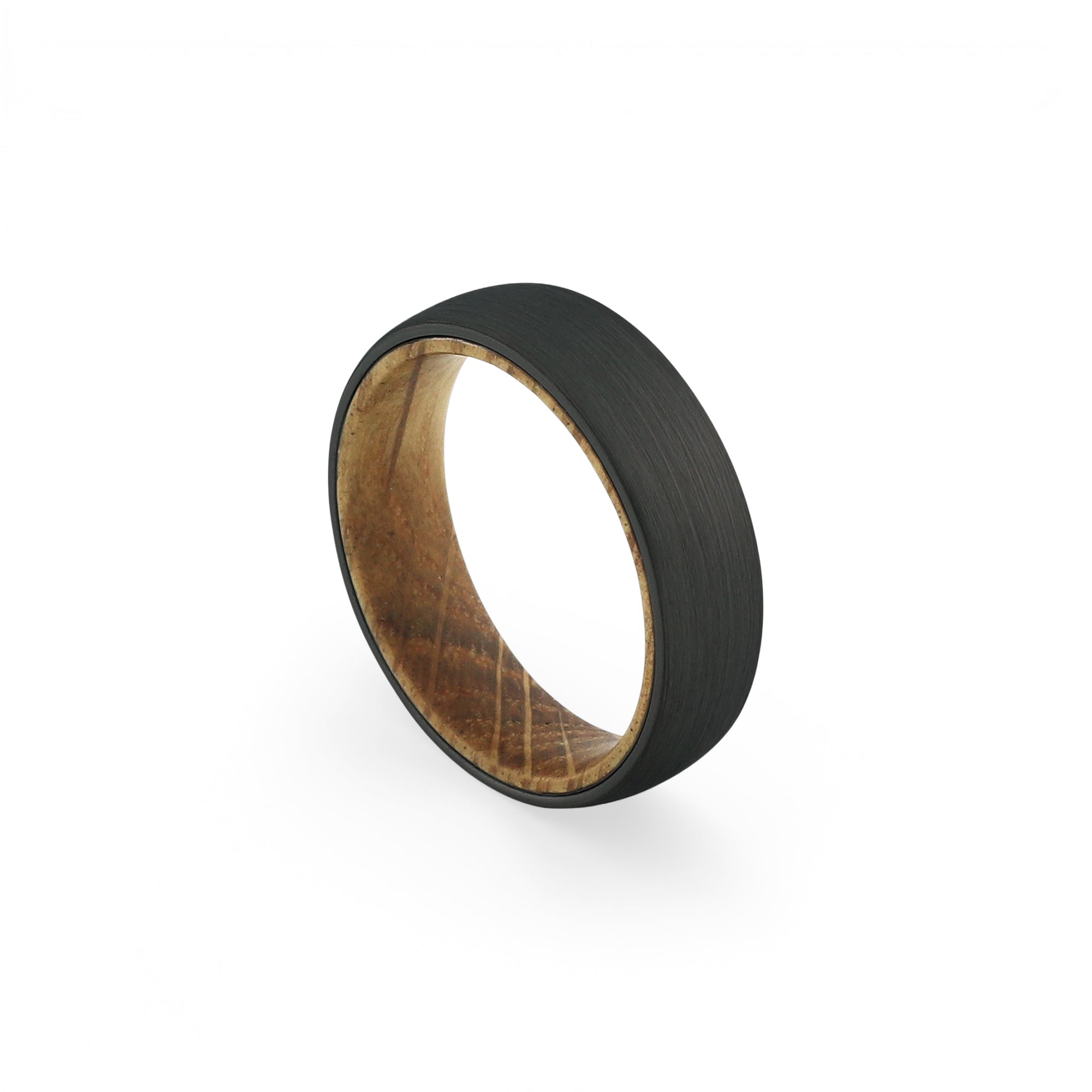 mens wooden ring recycled whiskey barrel