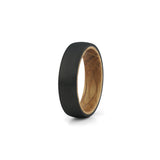 mens wooden wedding band black tungsten