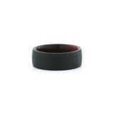 black tungsten wood ring mens wedding band
