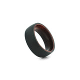 black tungsten wood ring mens wedding band