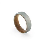 wood rings for men brushed tungsten